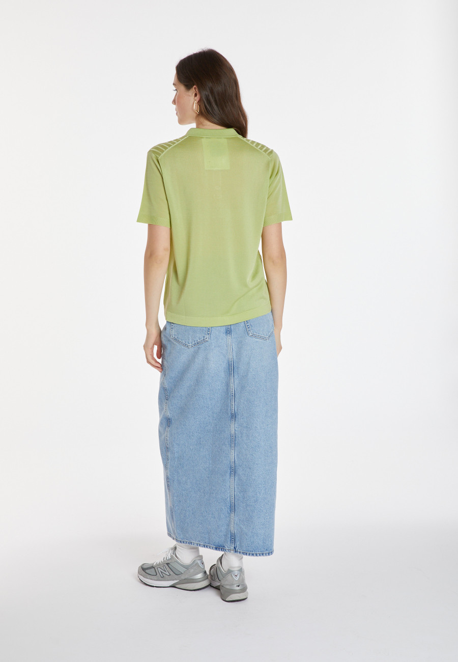Patterned Fil Lumière Polo-Shirt - Kate