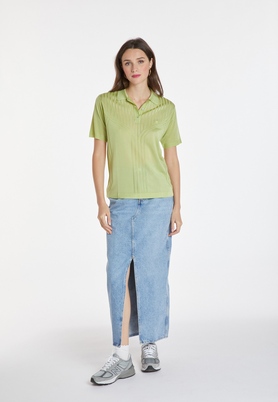 Patterned Fil Lumière Polo-Shirt - Kate
