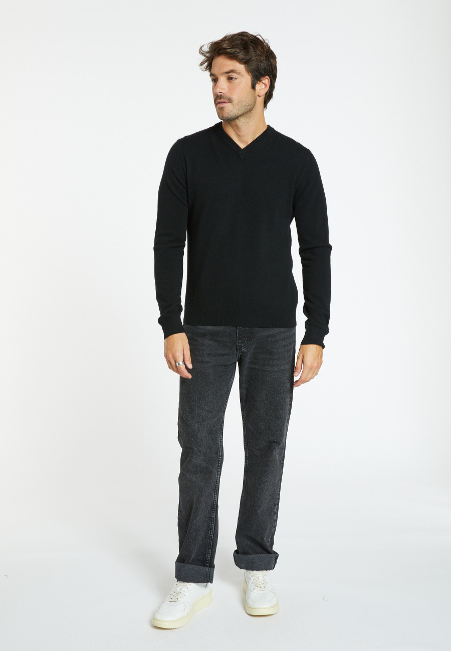 Kaschmirpullover mit V-Ausschnitt - Evann