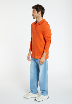 Langärmeliges Poloshirt aus Merinowolle - Sidney
