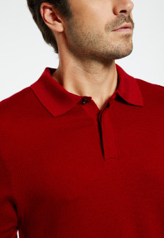 Langärmeliges Poloshirt aus Merinowolle - Sidney