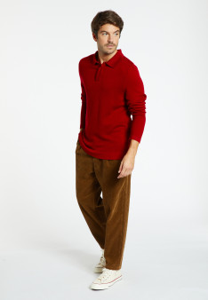 Langärmeliges Poloshirt aus Merinowolle - Sidney
