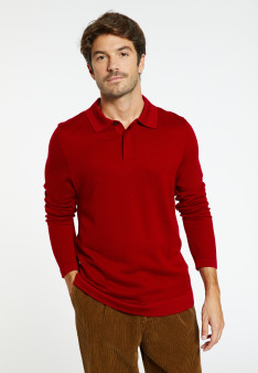 Langärmeliges Poloshirt aus Merinowolle - Sidney