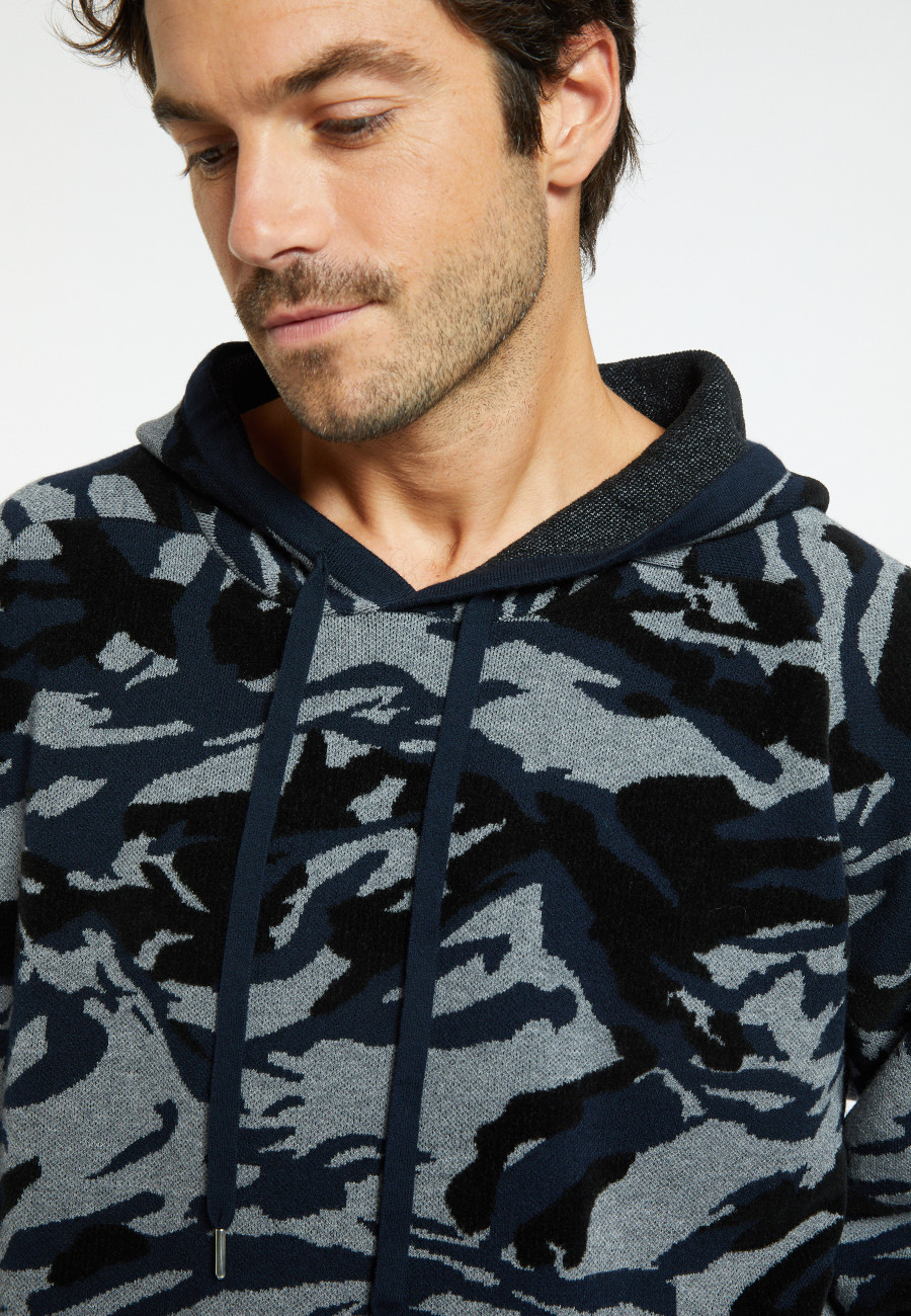 Grafischer Hoodie aus Mischwolle - Steele