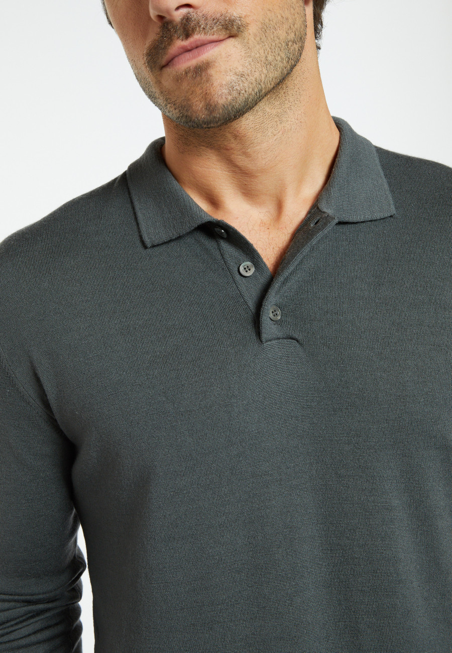 Pull col polo en laine - Eni