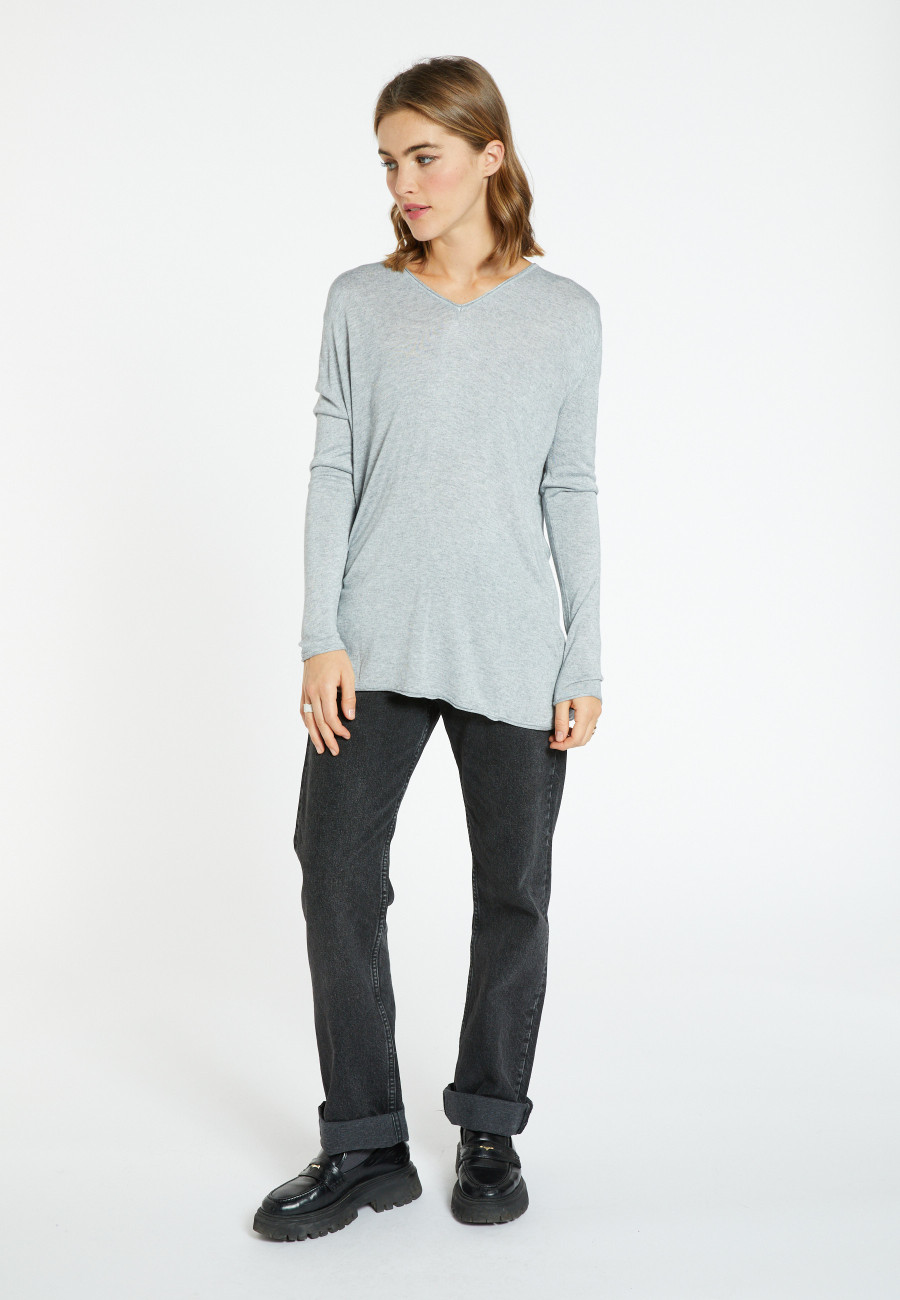 Pull col V en Bambou Cachemire - Barbara