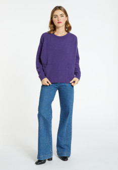 Lockerer Pullover mit Taschen aus Kaschmir und Wolle - Davina
