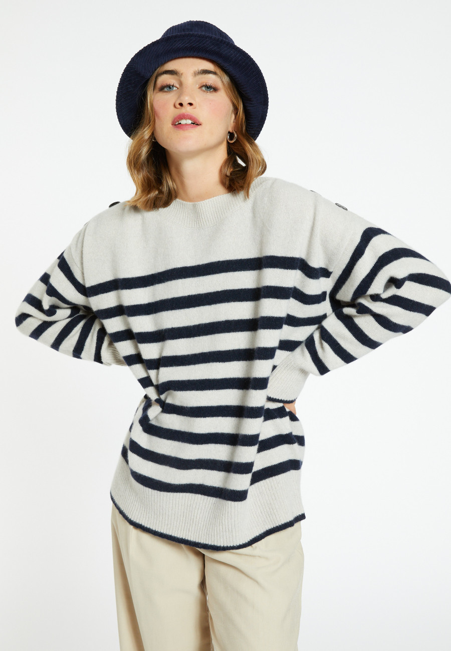 Marinière-Pullover aus Kaschmir und Wolle - Carice
