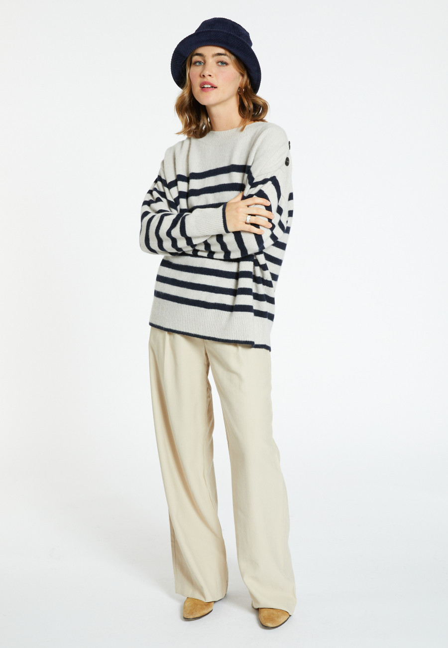 Marinière-Pullover aus Kaschmir und Wolle - Carice