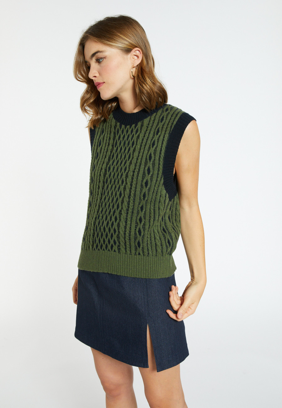 Ärmelloser Pullover aus Wolle und Kaschmir - Clotilde Ärmelloser Pullover aus Wolle und Kaschmir - Clotilde