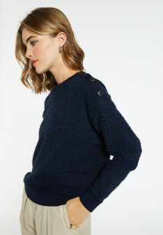 Pullover mit Fischgrätenmuster aus Merinowolle - Coralise