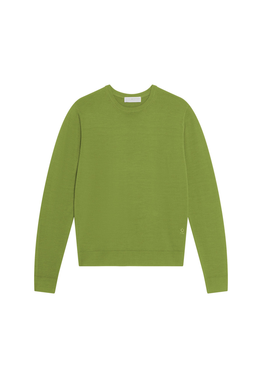 Pullover mit Rundhalsausschnitt und Logo aus Merinowolle - Eddie