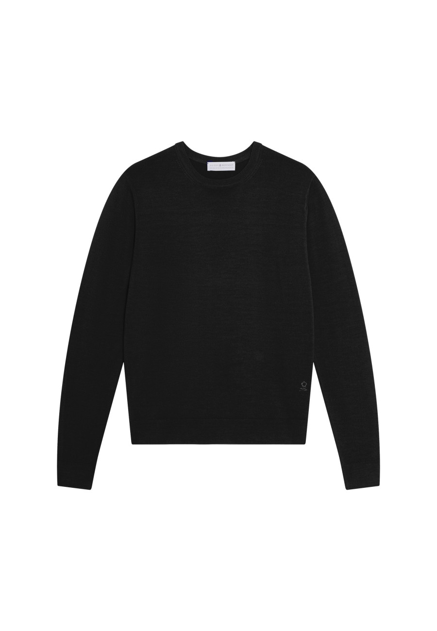 Pullover mit Rundhalsausschnitt und Logo aus Merinowolle - Eddie