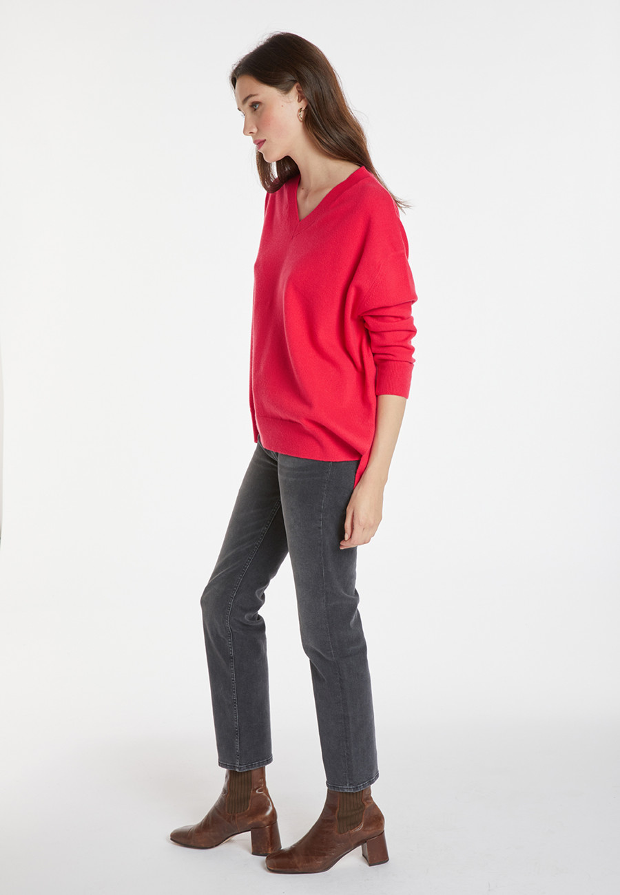 Lockerer Pullover mit Schlitzen aus Kaschmir - Alienor Lockerer Pullover mit Schlitzen aus Kaschmir - Alienor
