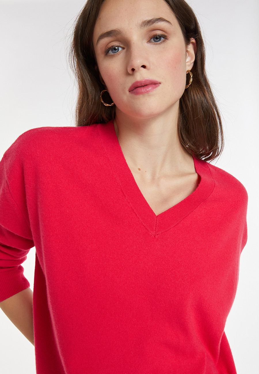 Lockerer Pullover mit Schlitzen aus Kaschmir - Alienor Lockerer Pullover mit Schlitzen aus Kaschmir - Alienor