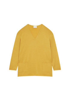 Lockerer Pullover mit Taschen aus Merinowolle - Albertine