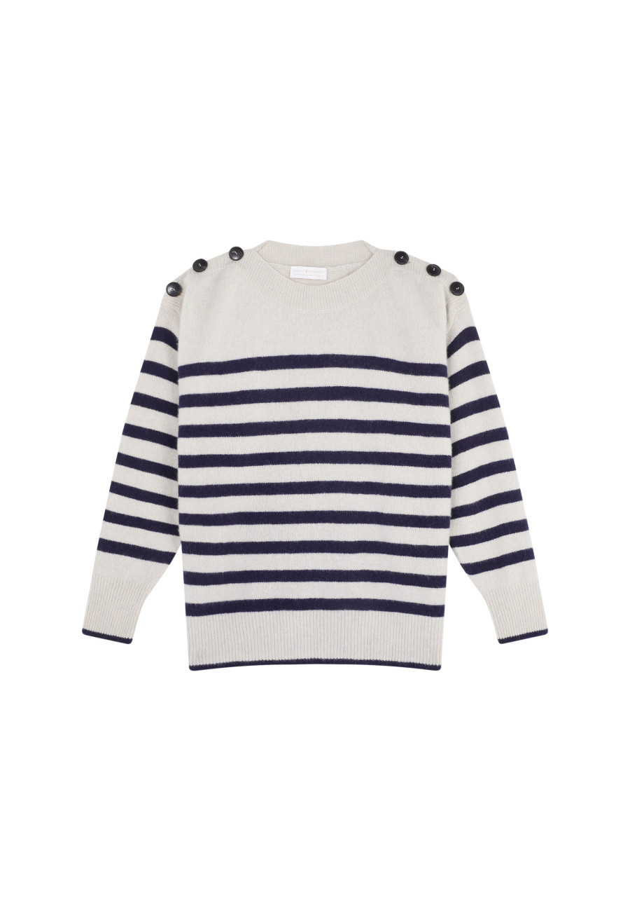 Marinière-Pullover aus Kaschmir und Wolle - Carice
