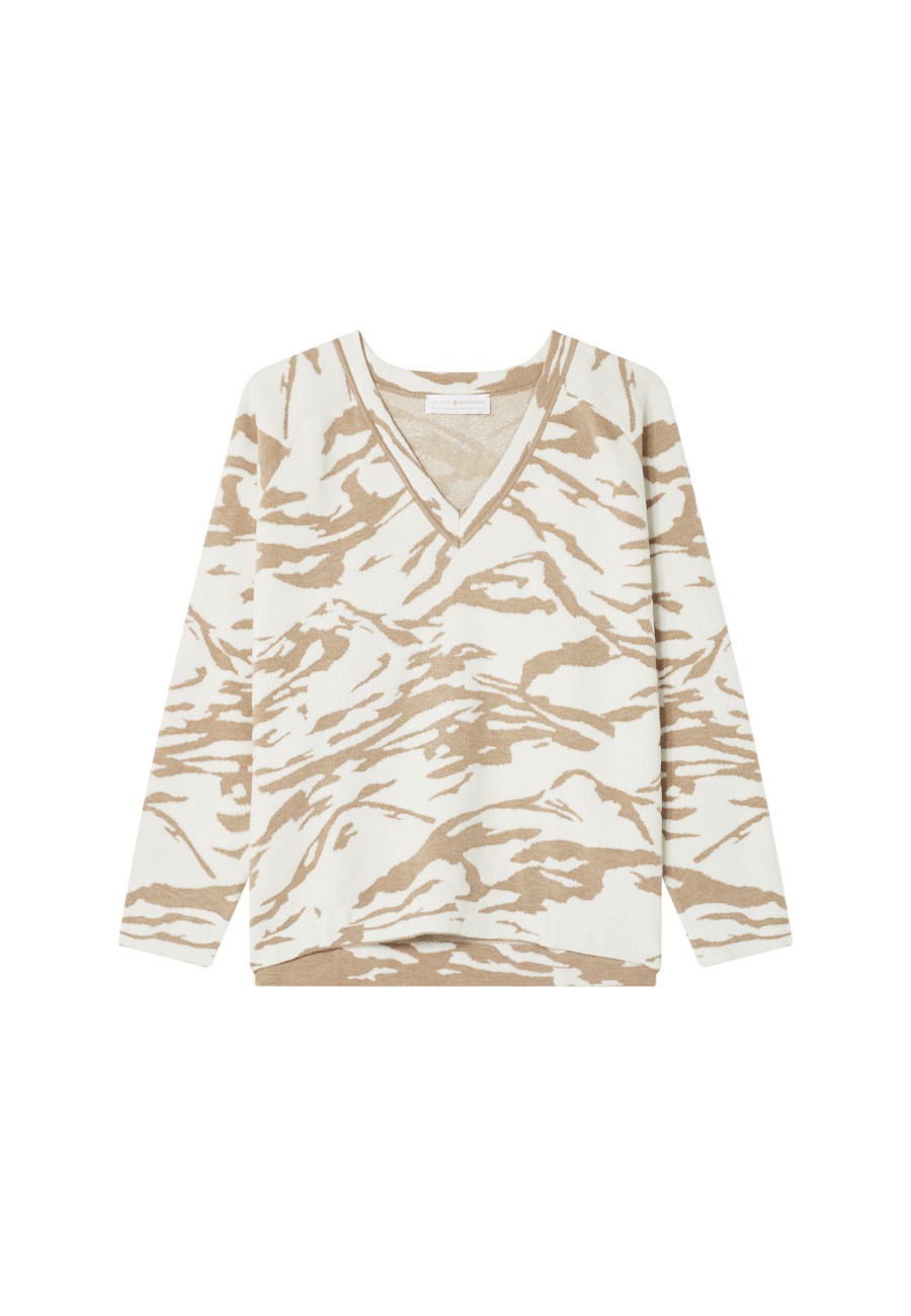 Grafischer Pullover aus Wollgemisch - Carmina