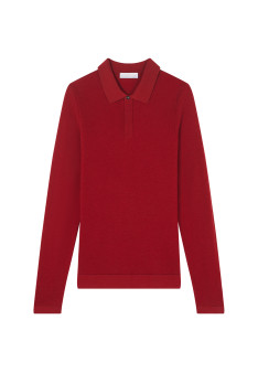 Langärmeliges Poloshirt aus Merinowolle - Sidney