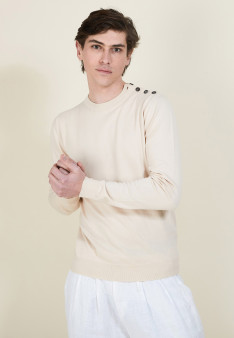 BONZE PULL COL ROND COTON NATUREL