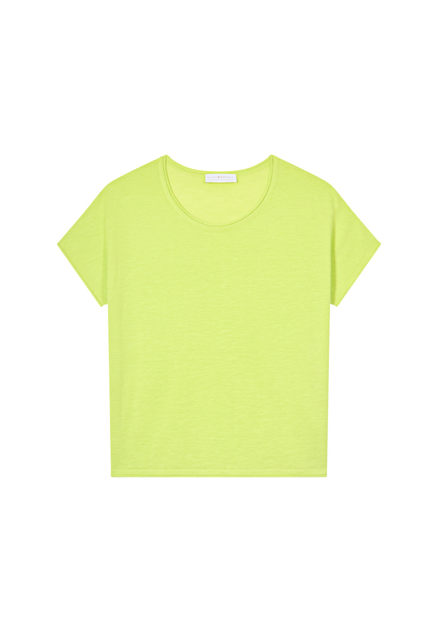 Rundhals-T-Shirt aus geflammtem Leinen – Loli