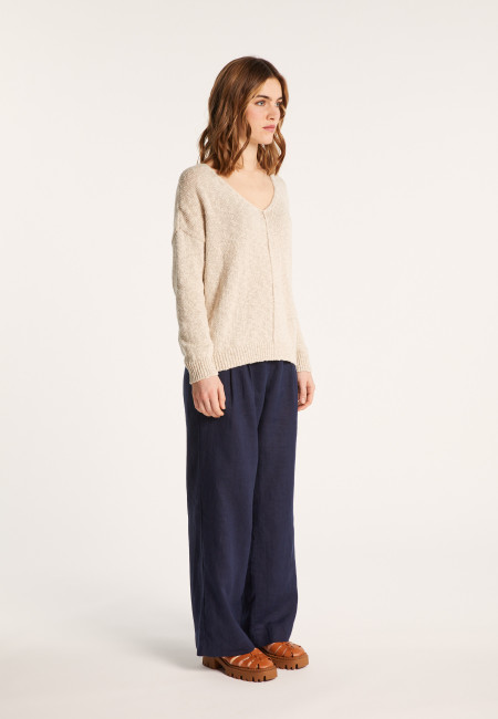 Lockerer Pullover aus Baumwolle und Leinen - Nathalie