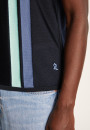 Poloshirt mit 4 vertikalen Streifen aus Fil Lumière – Ilann