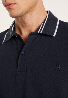 Polo col bicolore en coton - Bistro