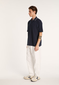 Polo col bicolore en coton - Bistro