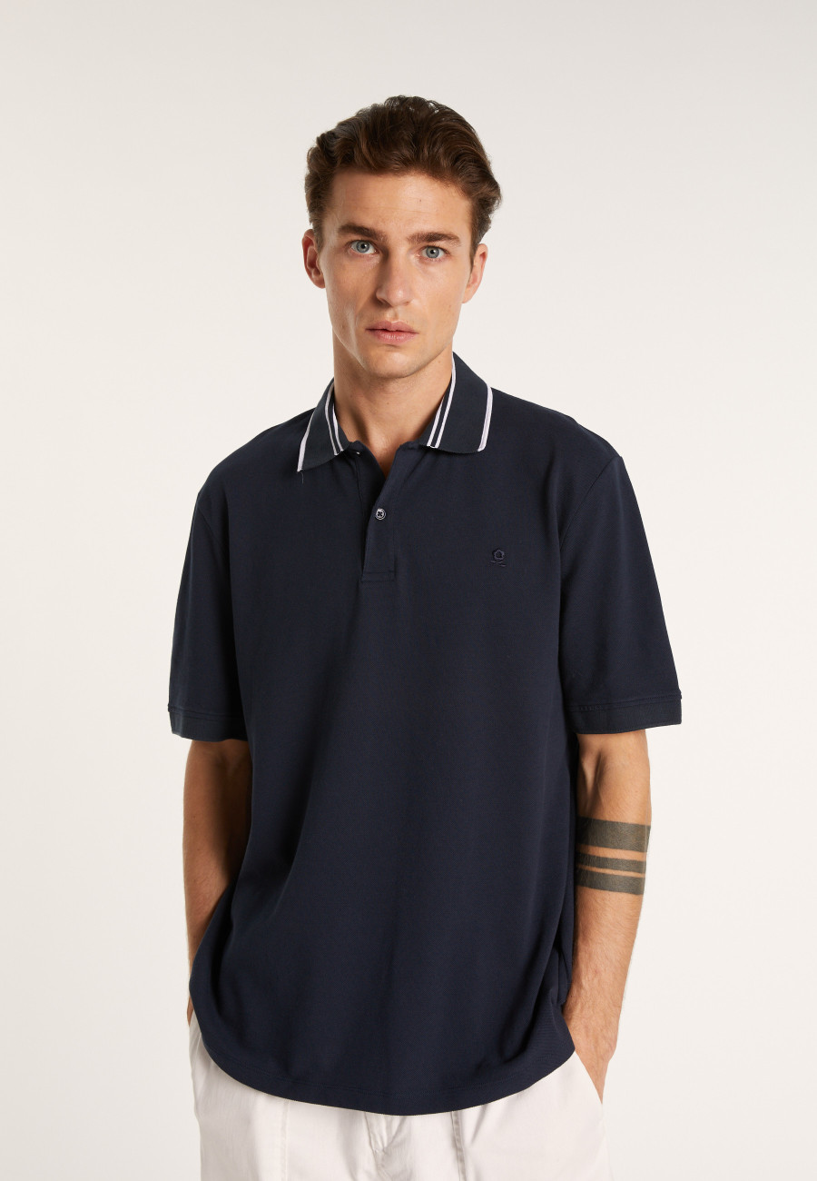 Polo col bicolore en coton - Bistro