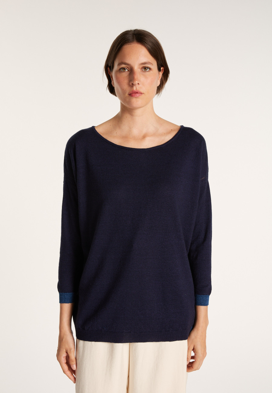 Pull col large en cachemire et lin - Jacotte Pull col large en cachemire et lin - Jacotte