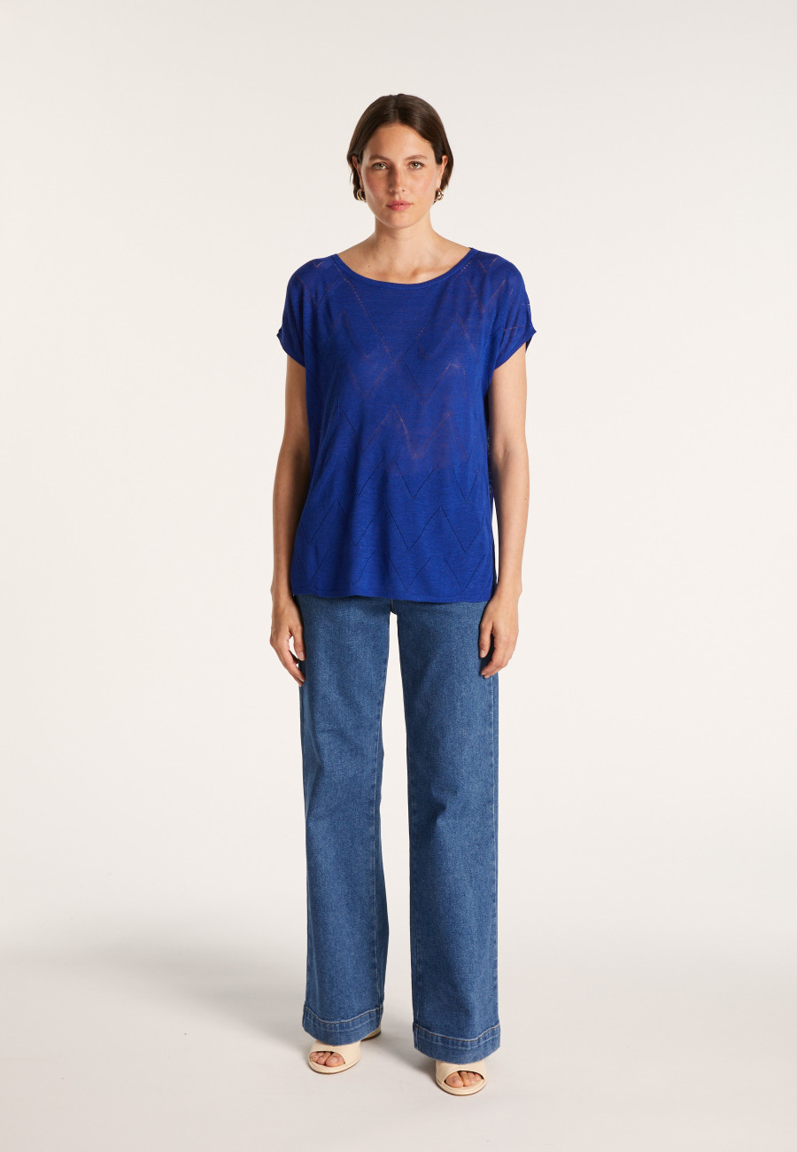 Long T-shirt en lin flammé - Coline