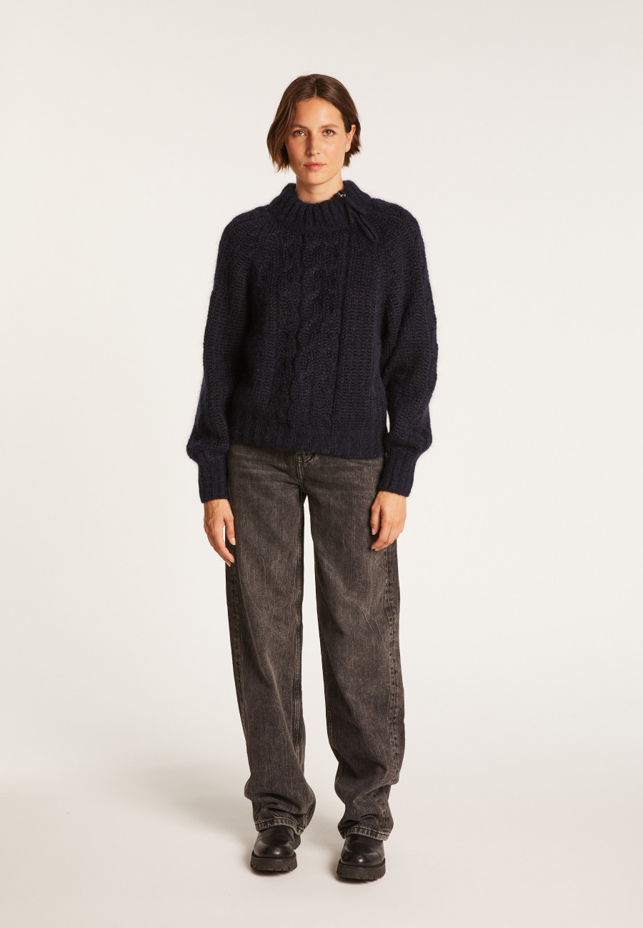 Pull col montant zippé en mohair - Gilda Pull col montant zippé en mohair - Gilda