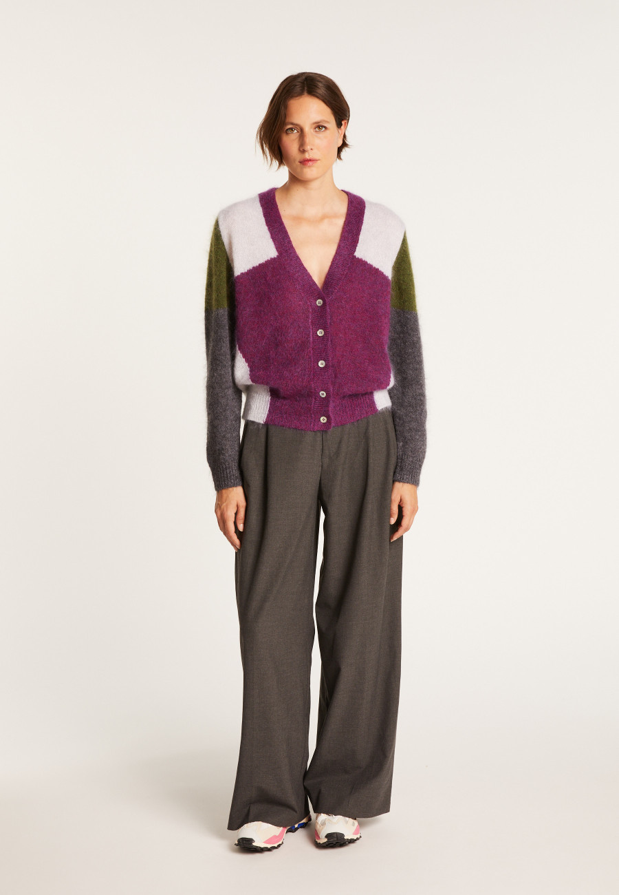 Cardigan col V en mohair - Floria