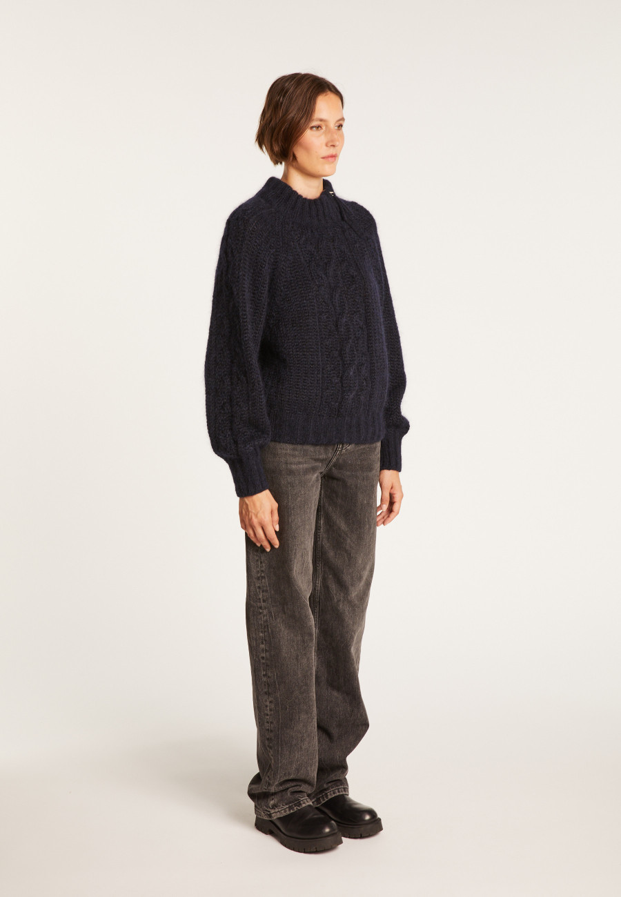 Pull col montant zippé en mohair - Gilda Pull col montant zippé en mohair - Gilda