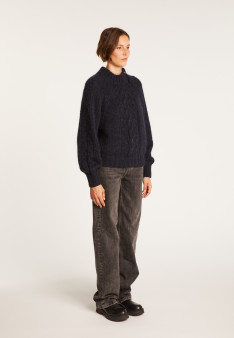 Pull col montant zippé en mohair - Gilda