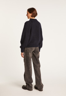 Pull col montant zippé en mohair - Gilda