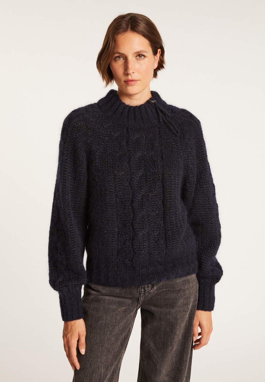 Pull col montant zippé en mohair - Gilda Pull col montant zippé en mohair - Gilda