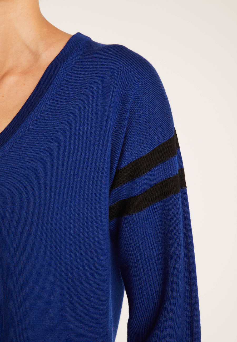 Pull bicolore à fentes en laine - Glee