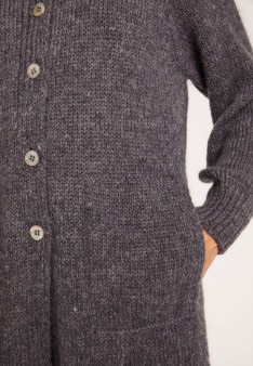 Long gilet 2 poches en mohair - Gaya
