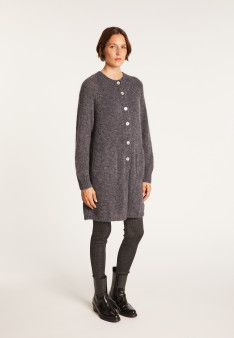 Long gilet 2 poches en mohair - Gaya