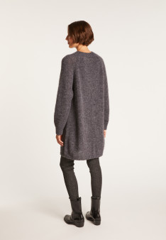 Long gilet 2 poches en mohair - Gaya