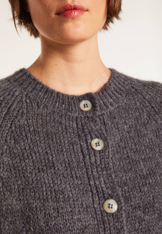 Long gilet 2 poches en mohair - Gaya