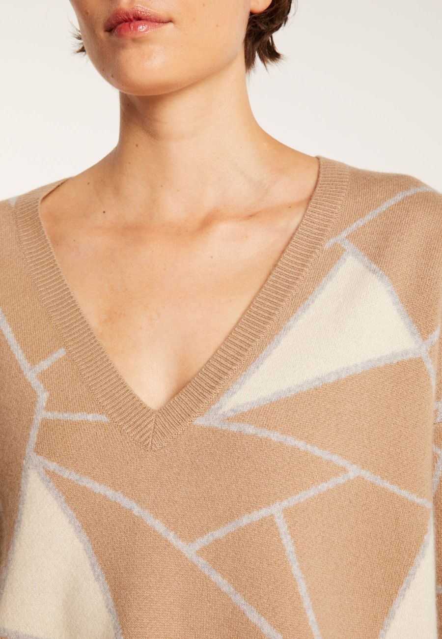 Pull à motifs géométriques en cachemire. FELIX