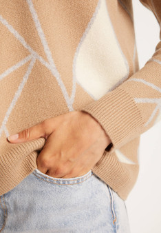 Pull à motifs géométriques en cachemire. FELIX