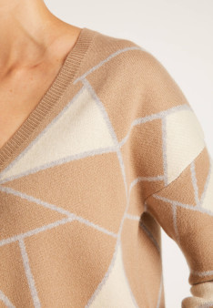 Pull à motifs géométriques en cachemire. FELIX