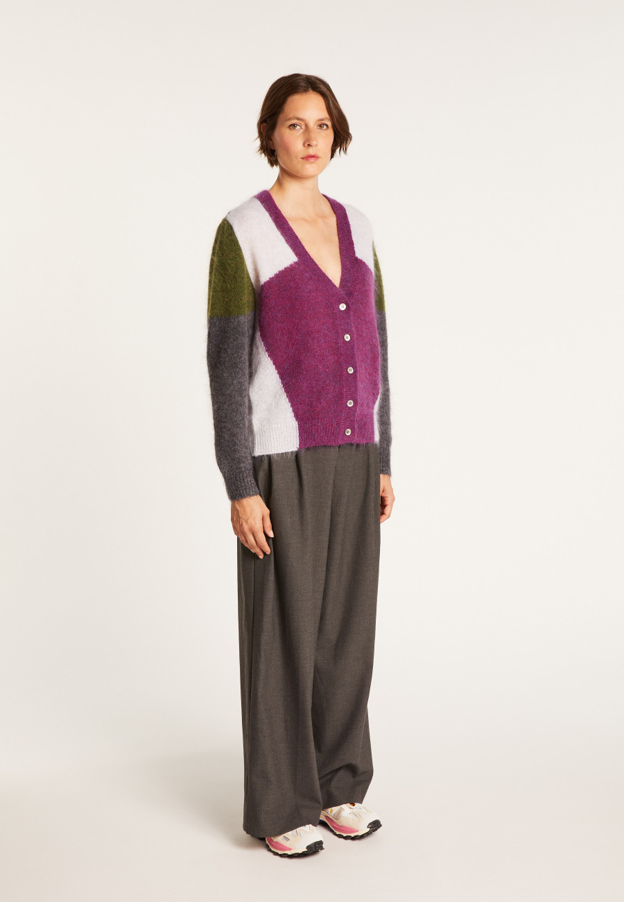 Cardigan col V en mohair - Floria