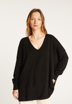 Oversized kasjmier trui met V-hals - Apolline