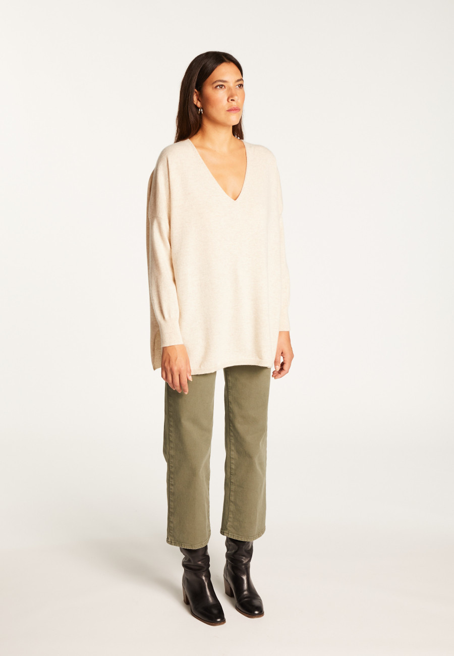 Oversized kasjmier trui met V-hals - Apolline