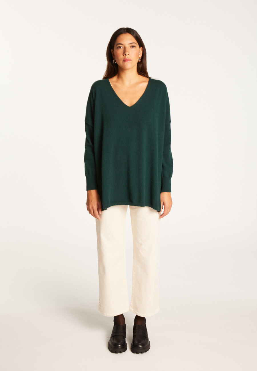 Oversized kasjmier trui met V-hals - Apolline